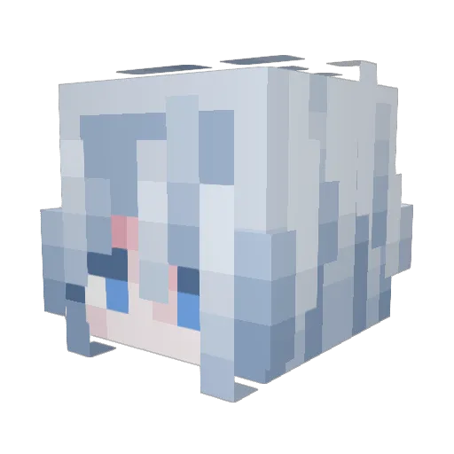 Kinaraa_ Minecraft avatar head, 3D render