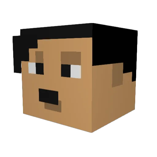 Kinav Minecraft avatar head, 3D render