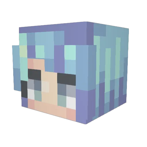 KindOfBIue Minecraft avatar head, 3D render
