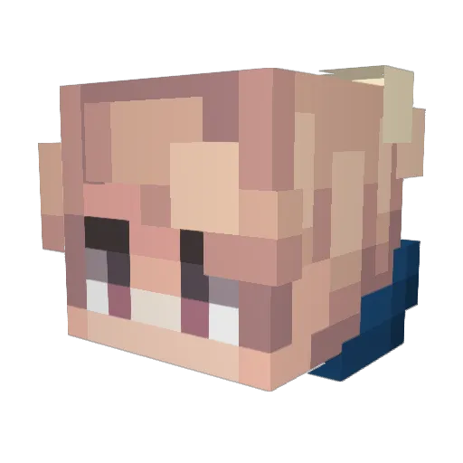 Kind_Poteau Minecraft avatar head, 3D render