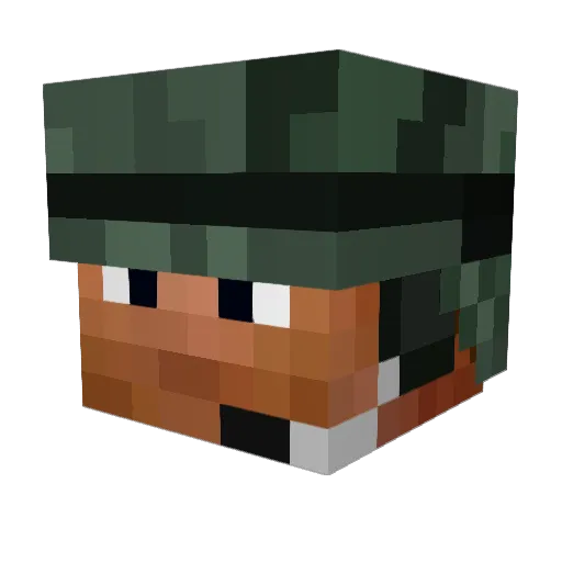 KindaMotivated Minecraft avatar head, 3D render