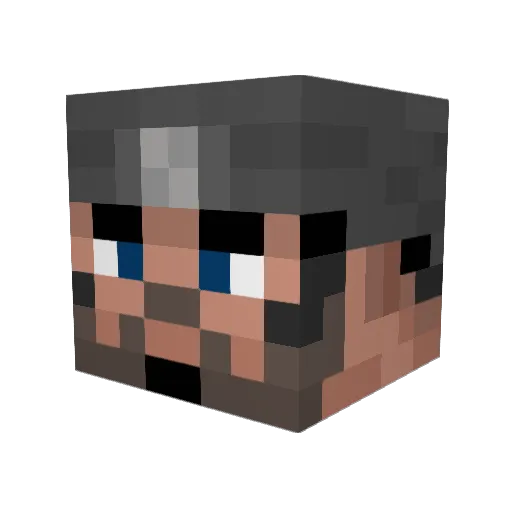 KindaSuspect Minecraft avatar head, 3D render