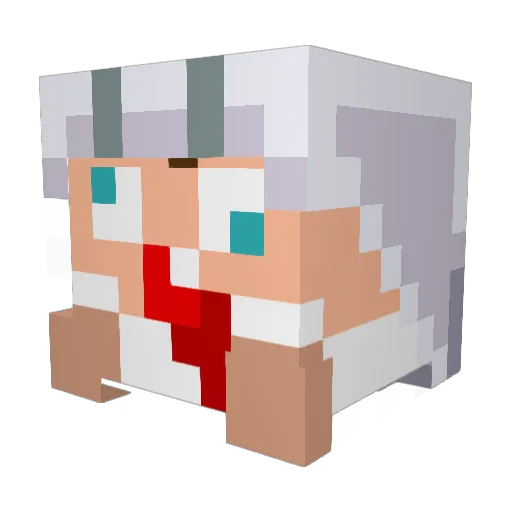 KinderBiss Minecraft avatar head, 3D render