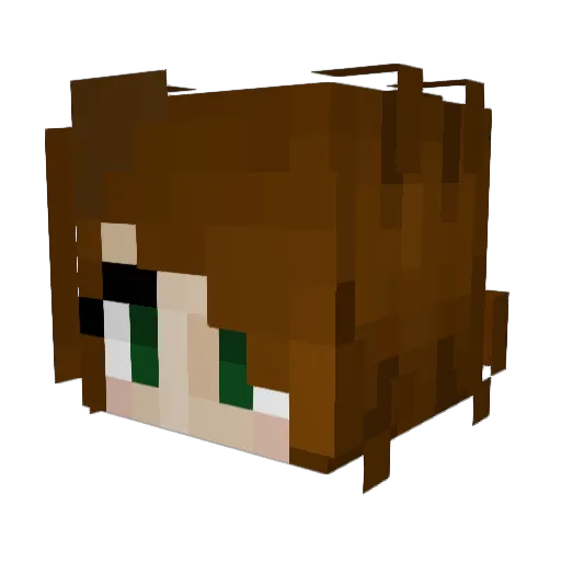 KinderNerd Minecraft avatar head, 3D render