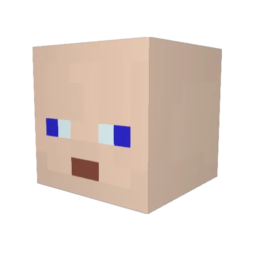 Kinderarsch Minecraft avatar head, 3D render