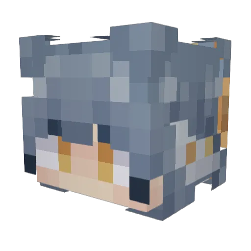 Kindershii Minecraft avatar head, 3D render