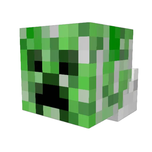 Kindery Minecraft avatar head, 3D render