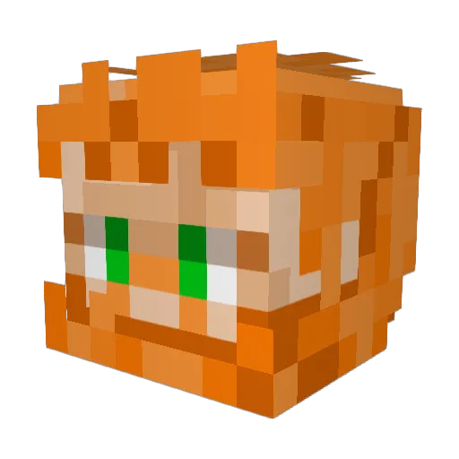 Kindrak Minecraft avatar head, 3D render