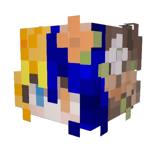 KinenAngelina Minecraft avatar head, 3D render