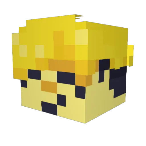 Kineticality Minecraft avatar head, 3D render