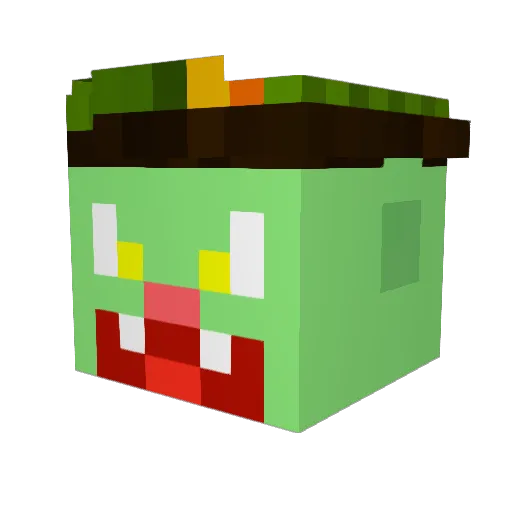 King35 Minecraft avatar head, 3D render