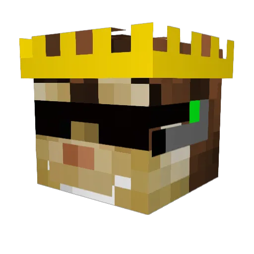 KingAlvin07_MC Minecraft avatar head, 3D render