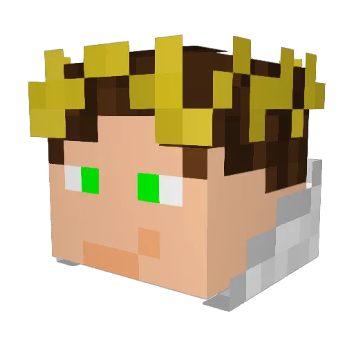 KingAngelot Minecraft avatar head, 3D render