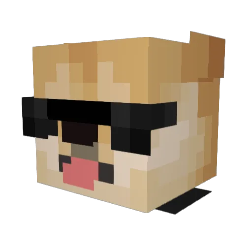KingBUFFDOGE Minecraft avatar head, 3D render