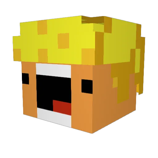 KingBlink Minecraft avatar head, 3D render