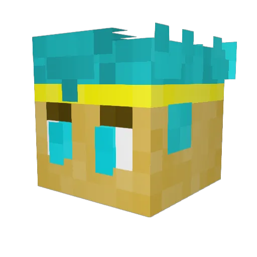 KingBoss_ Minecraft avatar head, 3D render
