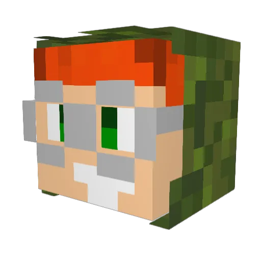 KingCatman Minecraft avatar head, 3D render