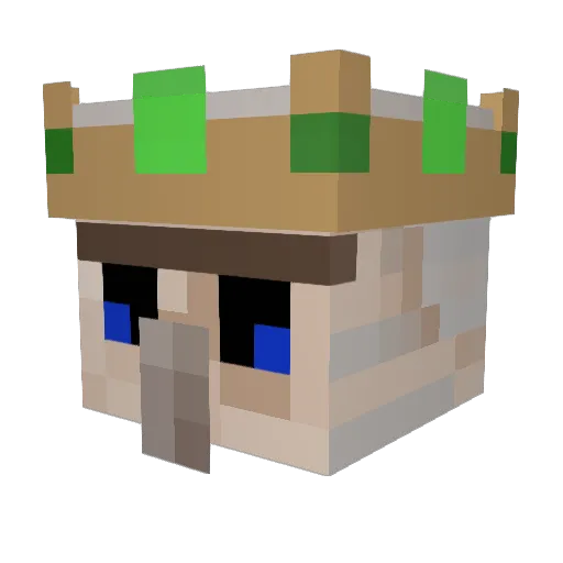 KingCente Minecraft avatar head, 3D render