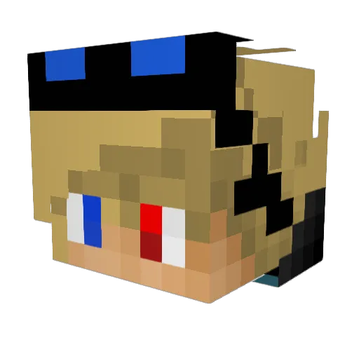 KingChirp Minecraft avatar head, 3D render