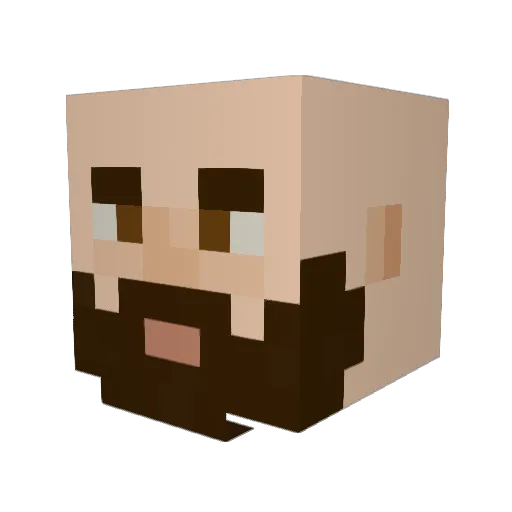 KingChubby Minecraft avatar head, 3D render