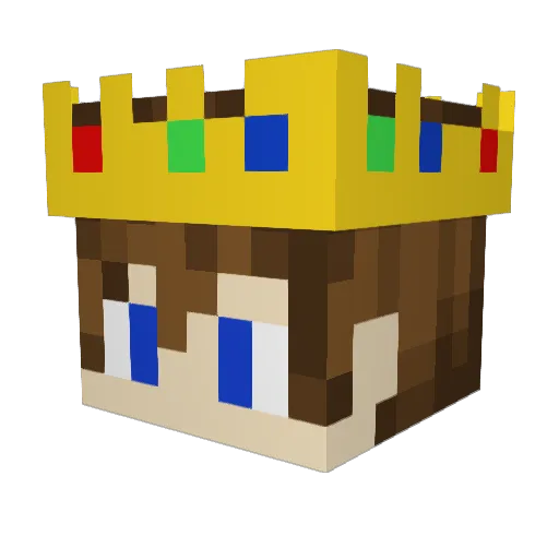 KingCrafther01 Minecraft avatar head, 3D render