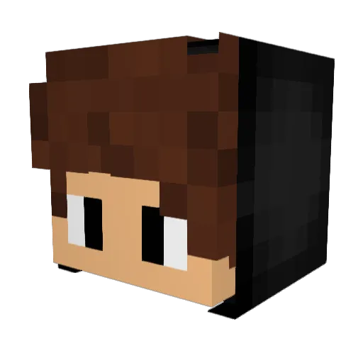 KingDenka Minecraft avatar head, 3D render