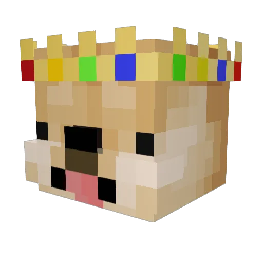 KingDoges Minecraft avatar head, 3D render