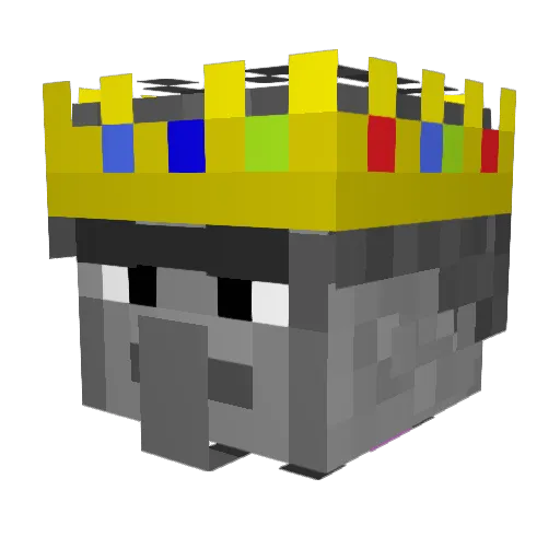 KingDressing Minecraft avatar head, 3D render