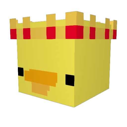 KingDuckMan Minecraft avatar head, 3D render