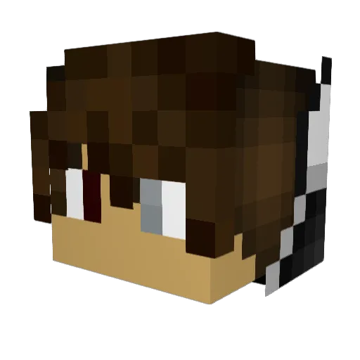 KingFero Minecraft avatar head, 3D render