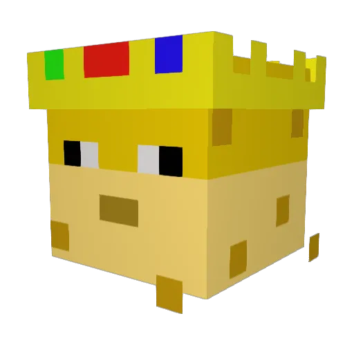 KingFish_longest Minecraft avatar head, 3D render