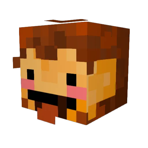 KingForAReason Minecraft avatar head, 3D render
