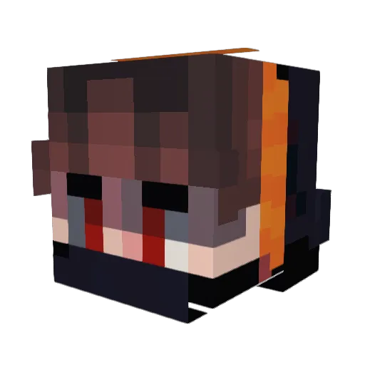 KingFox25 Minecraft avatar head, 3D render