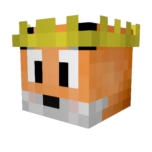 KingFoxGaming Minecraft avatar head, 3D render