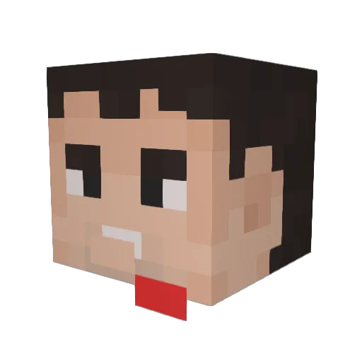 KingHaku Minecraft avatar head, 3D render