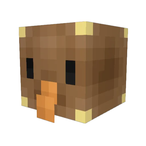 KingKiwiBird Minecraft avatar head, 3D render