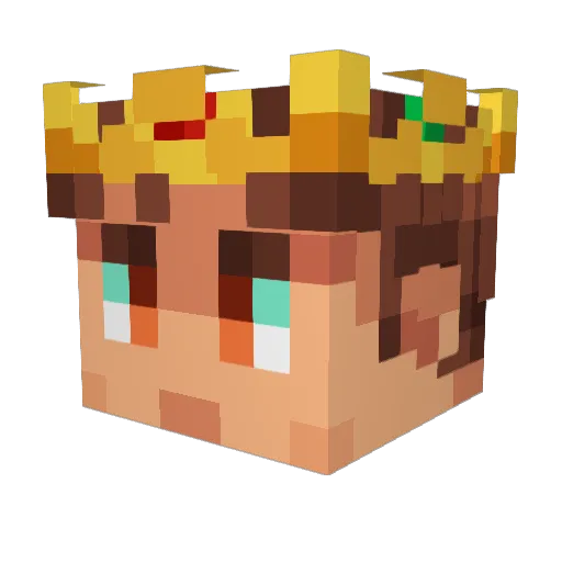 KingMartino Minecraft avatar head, 3D render