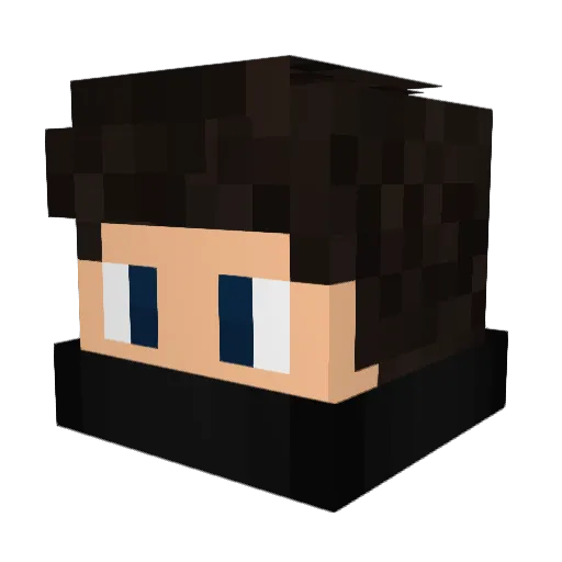 KingMici Minecraft avatar head, 3D render