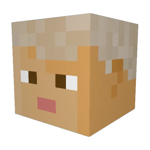 KingMonk Minecraft avatar head, 3D render