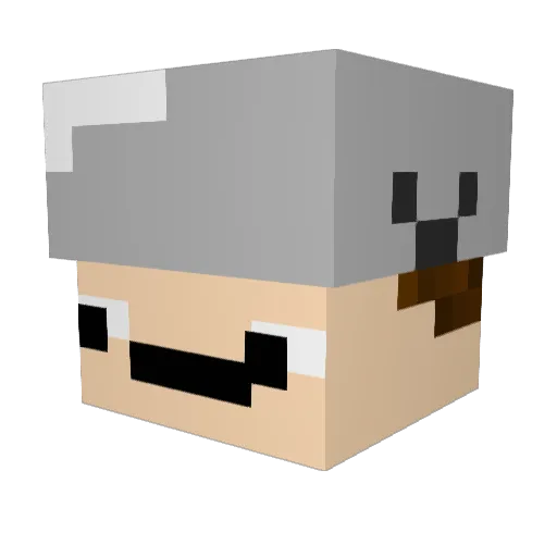 KingOfPandaKing Minecraft avatar head, 3D render