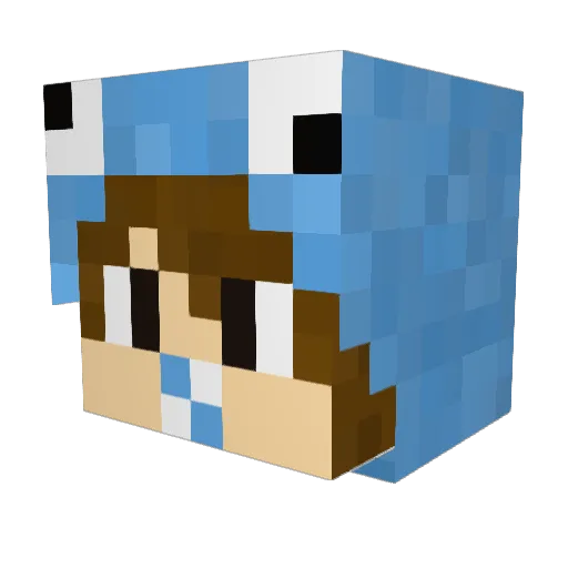 KingOpti Minecraft avatar head, 3D render