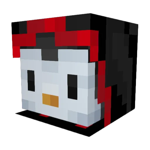 KingPengus Minecraft avatar head, 3D render