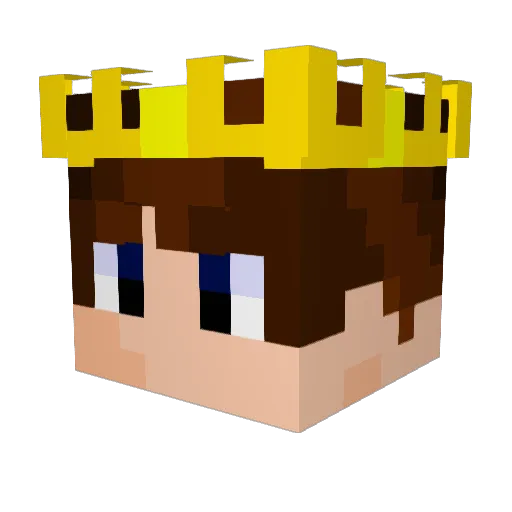 KingPersonn Minecraft avatar head, 3D render