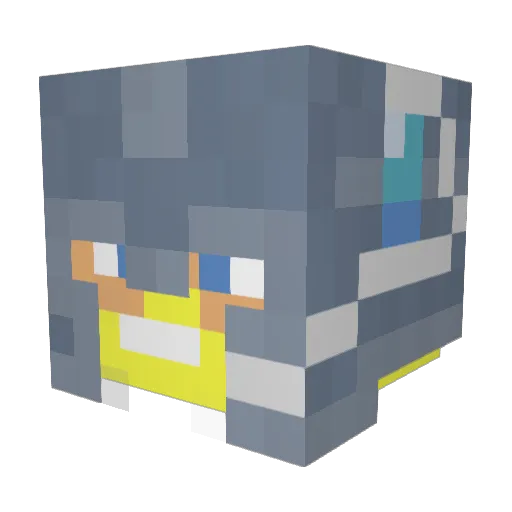 KingPho Minecraft avatar head, 3D render