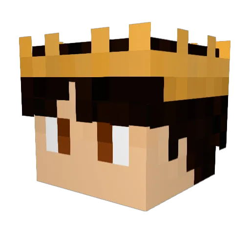 KingProblem Minecraft avatar head, 3D render