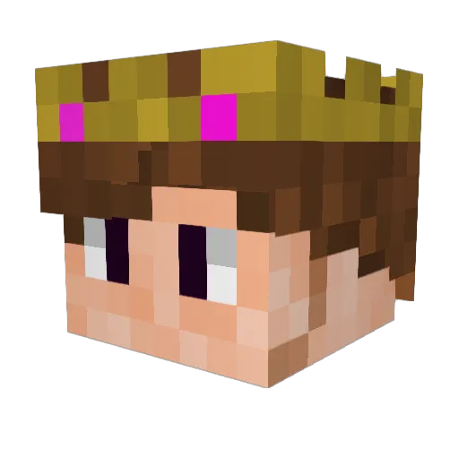 KingPurble Minecraft avatar head, 3D render