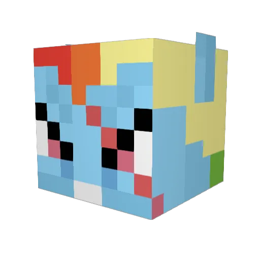 KingRainbowDash1 Minecraft avatar head, 3D render