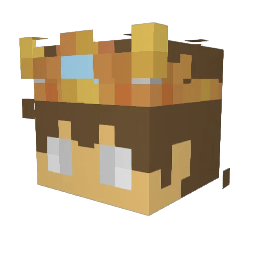 KingRussty Minecraft avatar head, 3D render