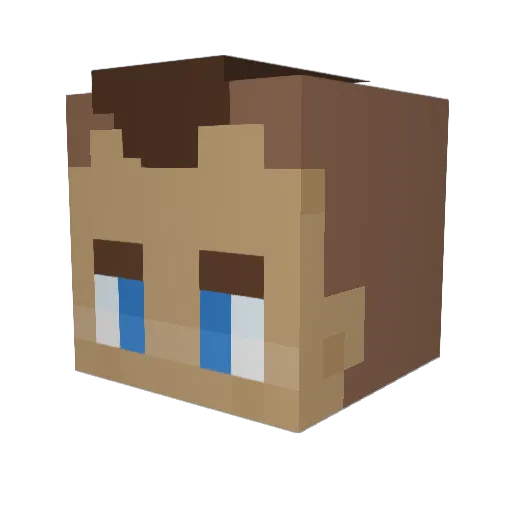 KingTCB Minecraft avatar head, 3D render
