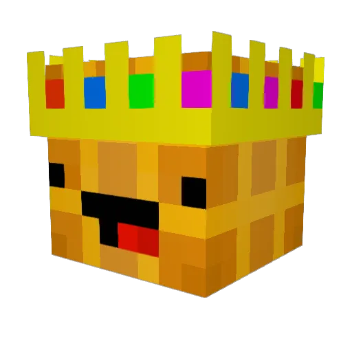 KingWaffleI Minecraft avatar head, 3D render